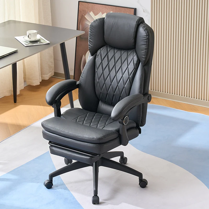 Modern Luxury Cat Scratch Leather PP Swivel Curved Square Desk Chair With Backrest Armrest For Home Office