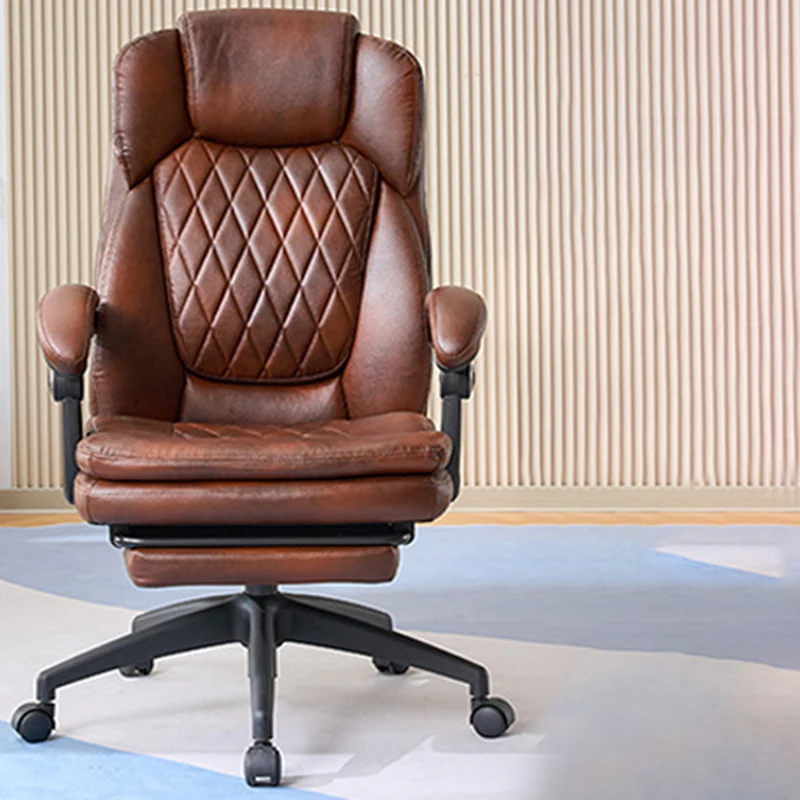 Modern Luxury Cat Scratch Leather PP Swivel Curved Square Desk Chair With Backrest Armrest For Home Office