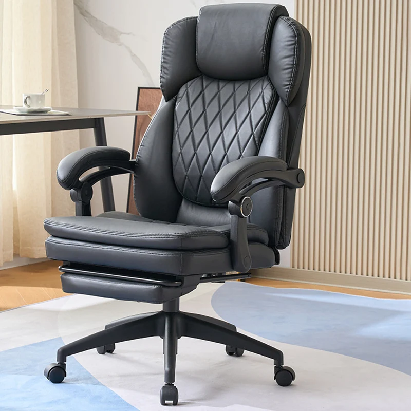 Modern Luxury Cat Scratch Leather PP Swivel Curved Square Desk Chair With Backrest Armrest For Home Office