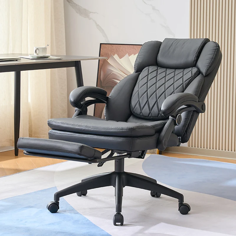 Modern Luxury Cat Scratch Leather PP Swivel Curved Square Desk Chair With Backrest Armrest For Home Office