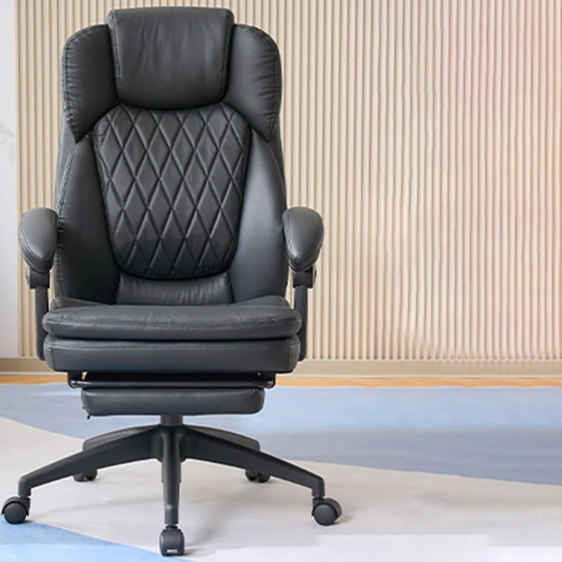Modern Luxury Cat Scratch Leather PP Swivel Curved Square Desk Chair With Backrest Armrest For Home Office