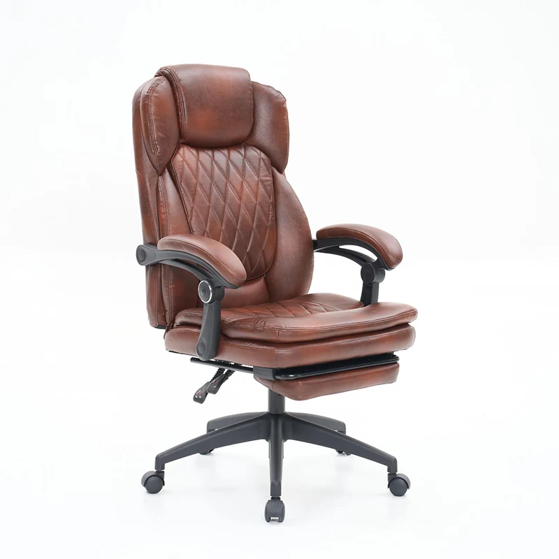Modern Luxury Cat Scratch Leather PP Swivel Curved Square Desk Chair With Backrest Armrest For Home Office