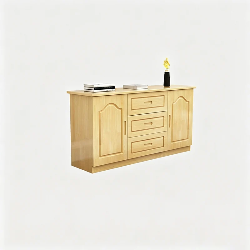 Traditional French Rectangular Pine Wood Plywood TV Stand 3-Drawer For Living Room