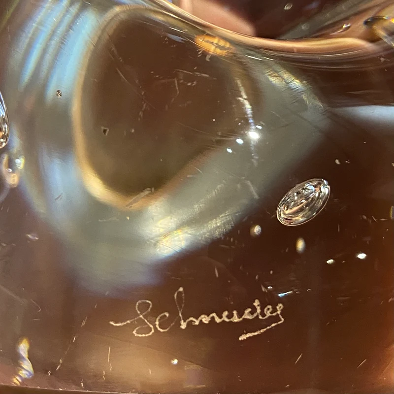 Lámpara de cristal Scheneider France diseño orgánico años 60'