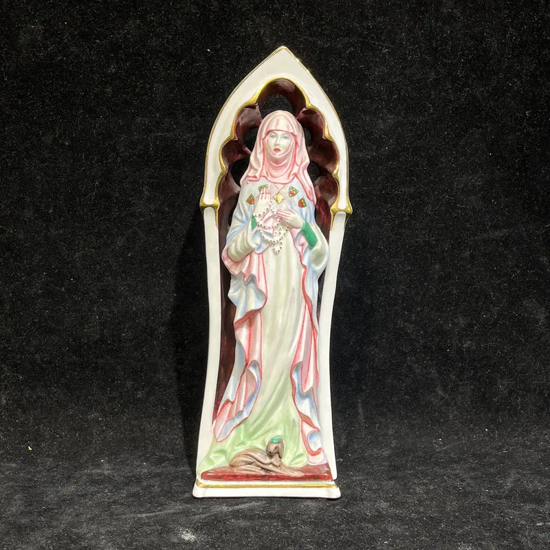 Estatuilla de porcelana Virgen María firmada por Michael Sutty edición especial circa 1980