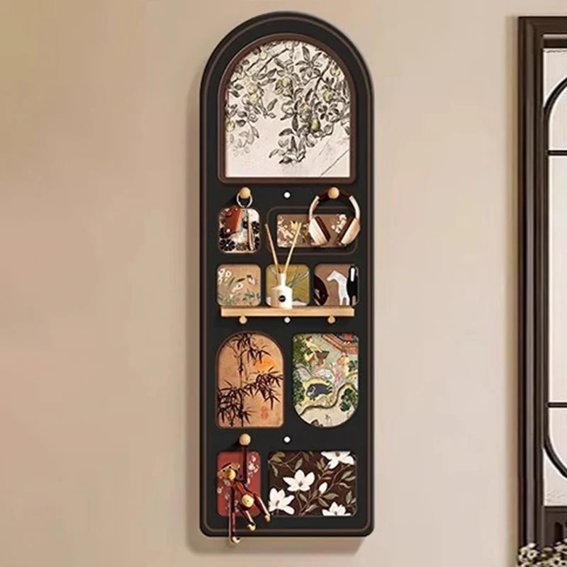 Contemporary Retro MDF Glass Oval Sliding Wall Mirror For Living Room & Bedroom