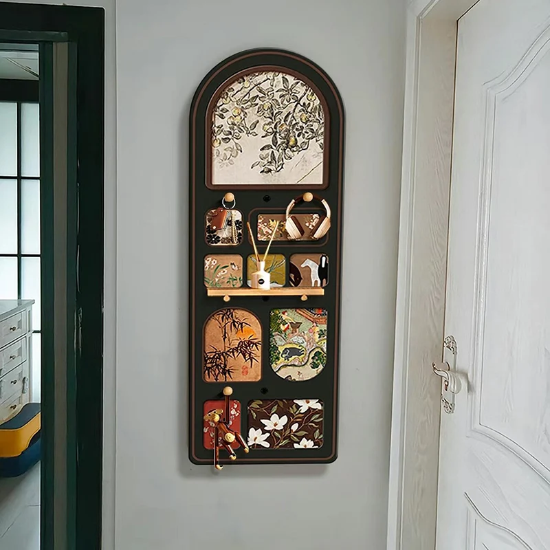 Contemporary Retro MDF Glass Oval Sliding Wall Mirror For Living Room & Bedroom