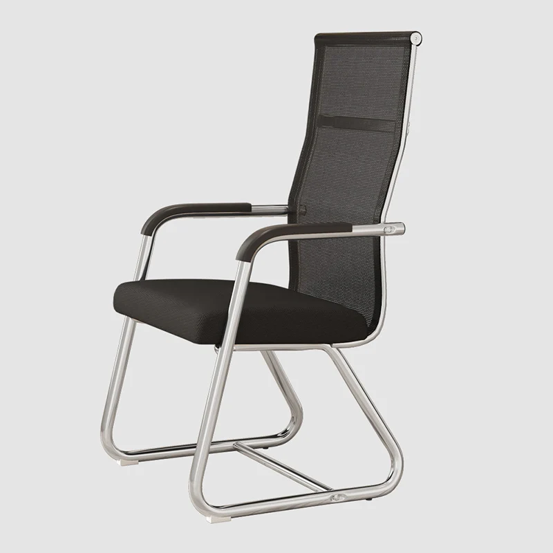 Modern Minimalist Square PU Leather Mesh Steel Ergonomic Desk Chair Backrest Armrests For Home Office