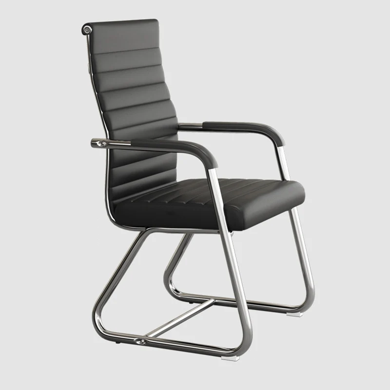 Modern Minimalist Square PU Leather Mesh Steel Ergonomic Desk Chair Backrest Armrests For Home Office