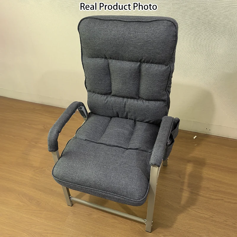 Contemporary Vintage Rectangular Linen PU Leather Carbon Steel Desk Chair Backrest Armrests For Home Office