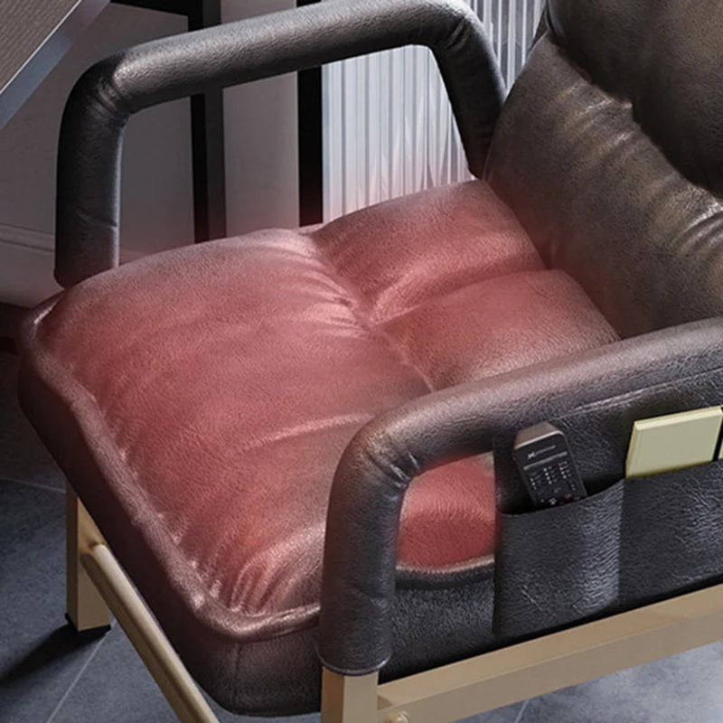 Contemporary Vintage Rectangular Linen PU Leather Carbon Steel Desk Chair Backrest Armrests For Home Office