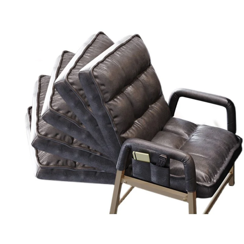 Contemporary Vintage Rectangular Linen PU Leather Carbon Steel Desk Chair Backrest Armrests For Home Office