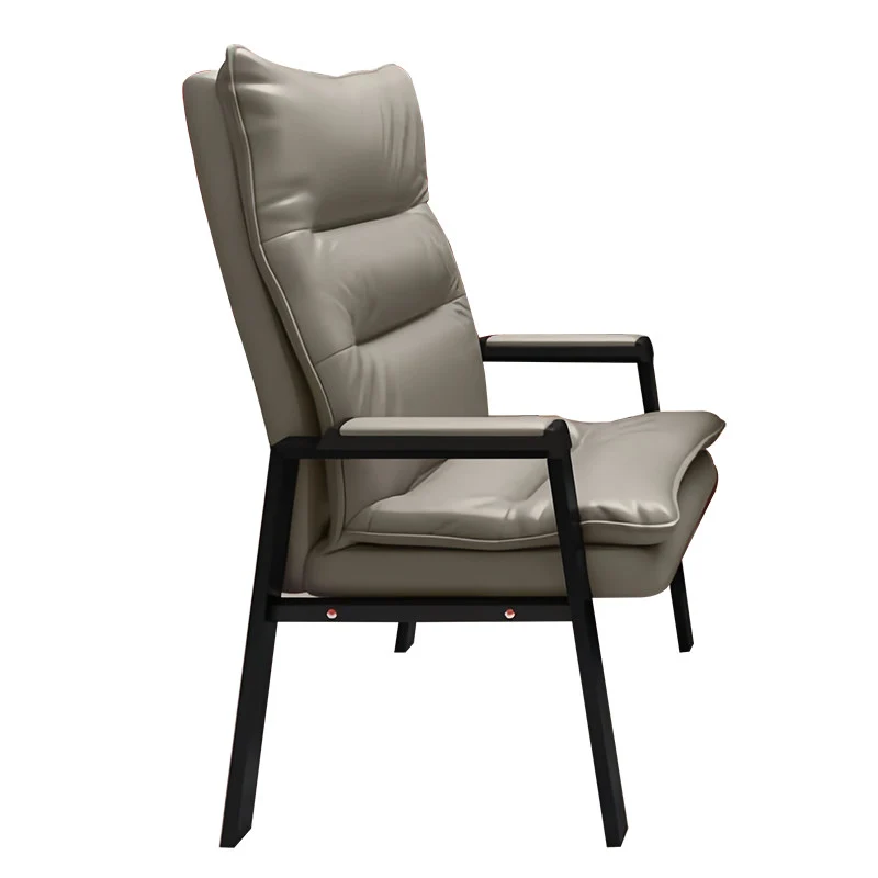 Contemporary Vintage Rectangular Linen PU Leather Carbon Steel Desk Chair Backrest Armrests For Home Office