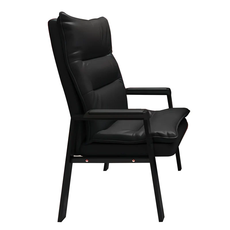 Contemporary Vintage Rectangular Linen PU Leather Carbon Steel Desk Chair Backrest Armrests For Home Office