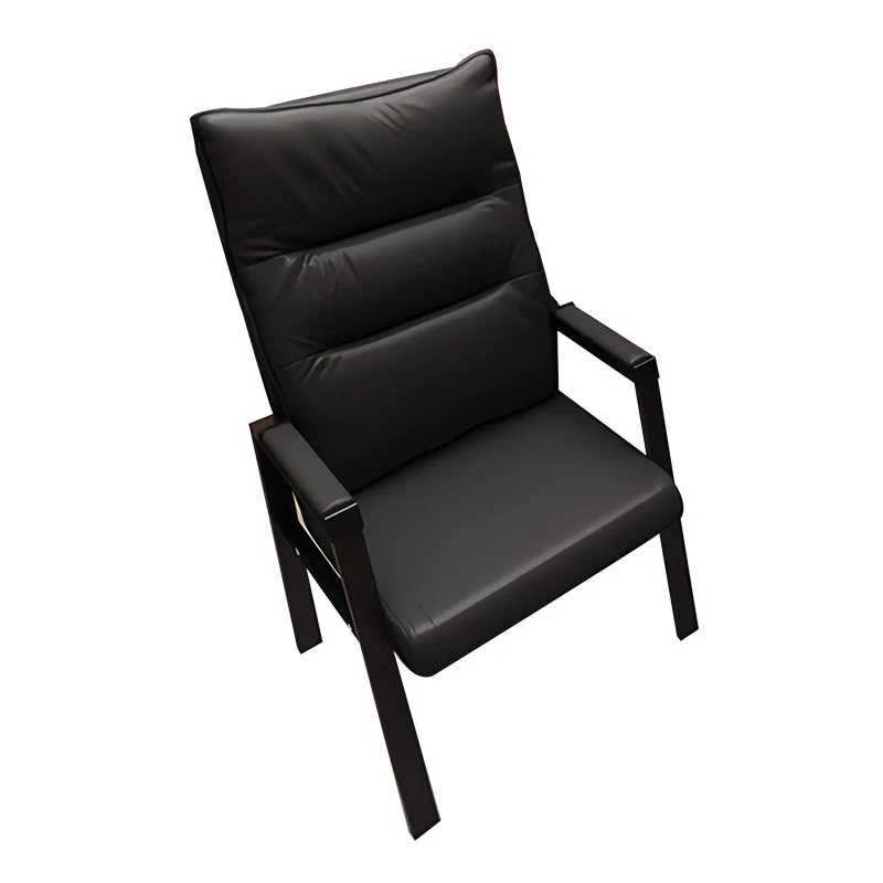 Contemporary Vintage Rectangular Linen PU Leather Carbon Steel Desk Chair Backrest Armrests For Home Office