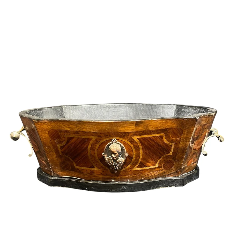 Rosewood planter with mask