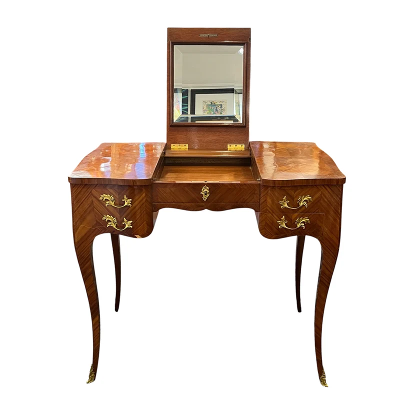 Louis XV style oak dressing table or vanity
