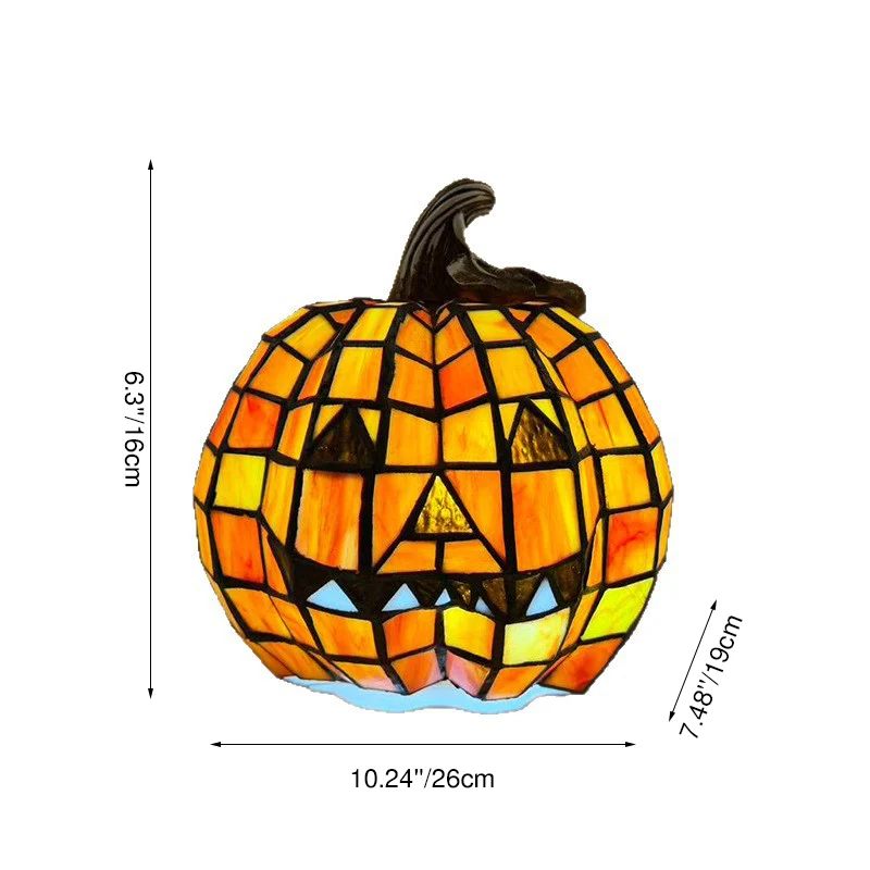 Contemporary Creative Glass Resin Pumpkin-shaped Halloween Decorative Light Kids 1-Light Table Lamp For Living Room & Bedroom