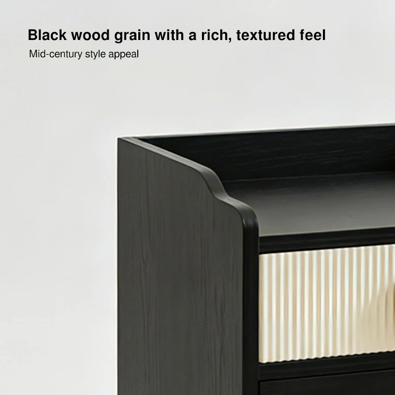 Contemporary Black Pet Cabinet With Cat House & Storage Drawer Nightstand - Creative Style Bedside Table For Cats, Multi-Functional Pet Furniture With Cat Bed For Bedroom