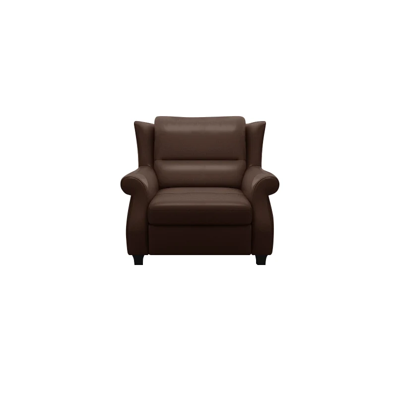 Modern Luxury Leather Solid Wood Accent Chair With Ergonomic Backrest Armrests For Living Room & Bedroom