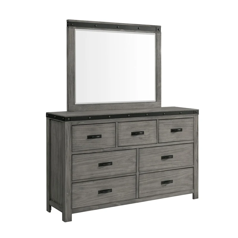Elements International Wade WE600DRMR Dresser and Mirror Set