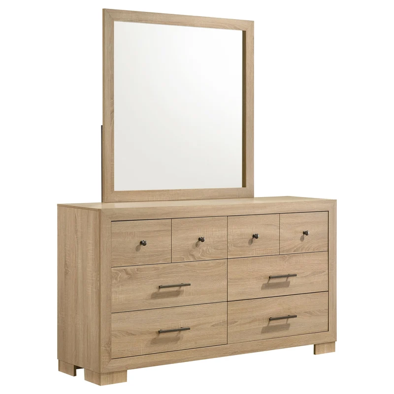 Coaster Furniture Arielle 223113M 6-drawer Bedroom Dresser with Mirror - Light Oak