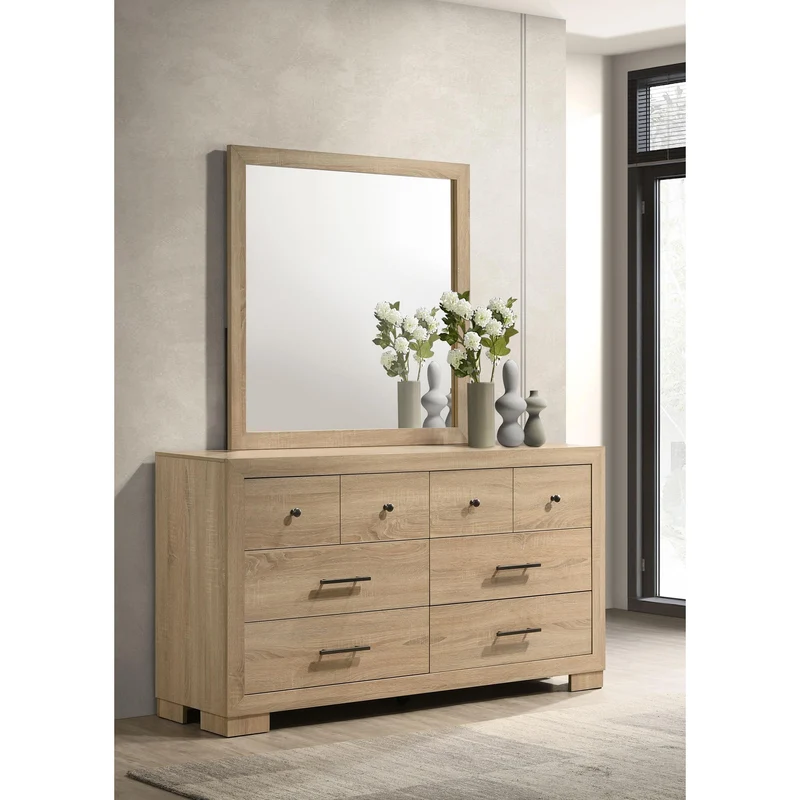 Coaster Furniture Arielle 223113M 6-drawer Bedroom Dresser with Mirror - Light Oak