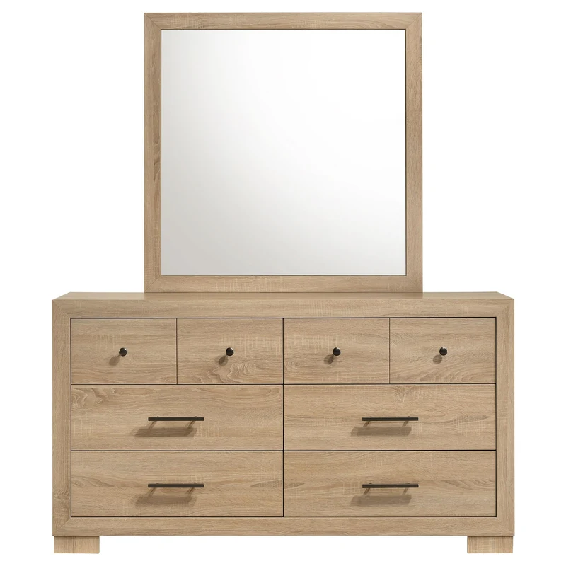 Coaster Furniture Arielle 223113M 6-drawer Bedroom Dresser with Mirror - Light Oak