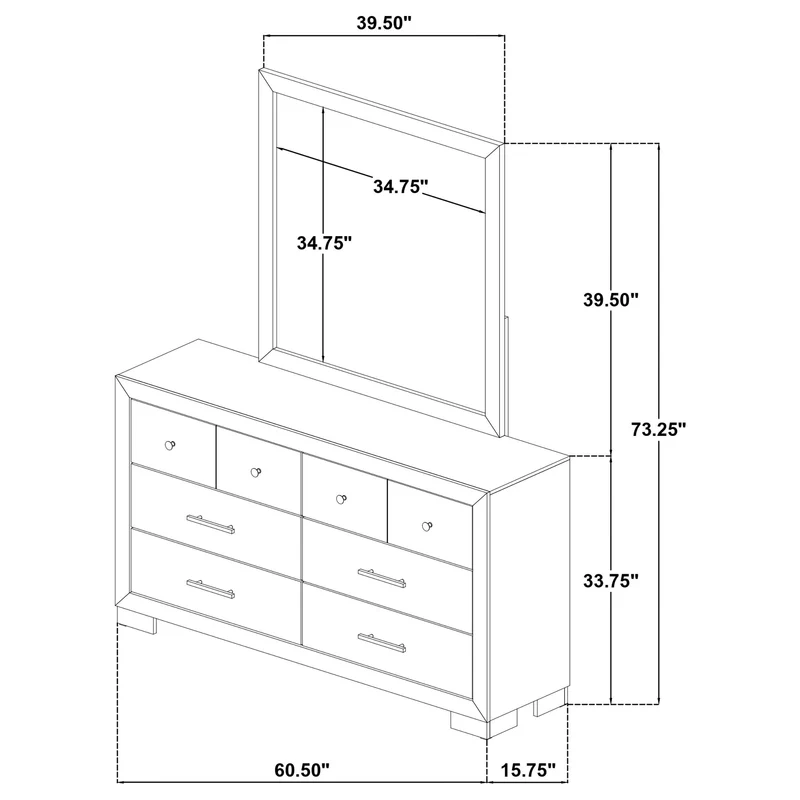 Coaster Furniture Arielle 223113M 6-drawer Bedroom Dresser with Mirror - Light Oak