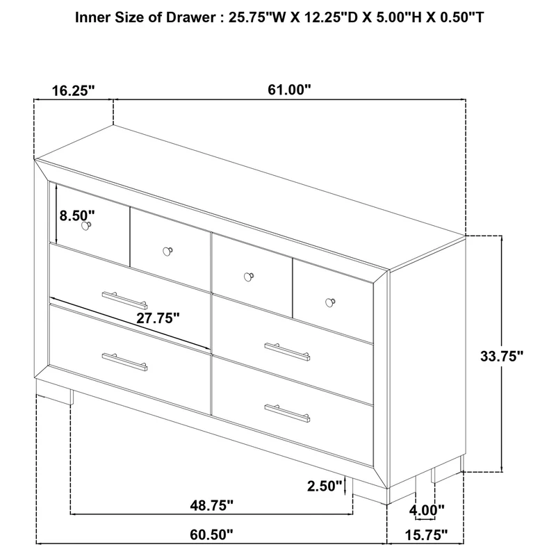 Coaster Furniture Arielle 223113 6-drawer Bedroom Dresser Cabinet - Light Oak