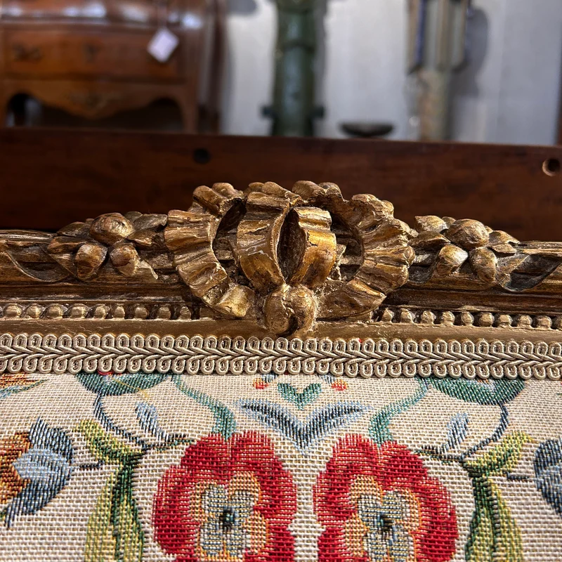 Juego de salón francés Luis XVI tapiz pajarillos siglo XIX