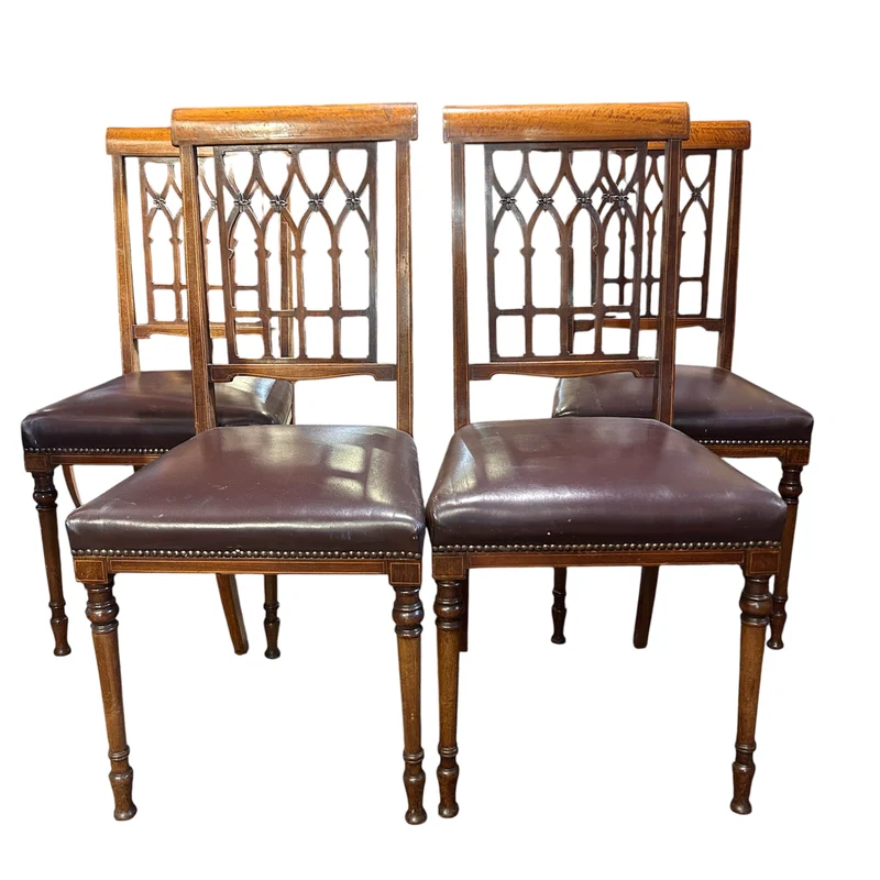 Juego de cuatro sillas Inglesas estilo Edwardian circa 1900