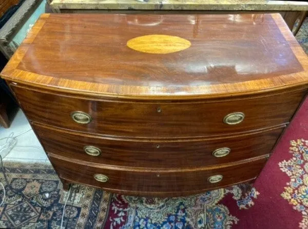 English bombé chest of drawers in the Edwardian style INVENTORY