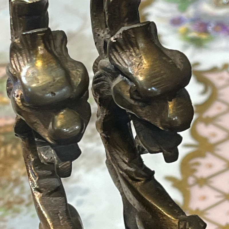 Centro de mesa Alemán de porcelana y bronce Bavaria principio s.XX