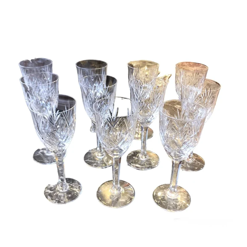 Set of 11 French Crystal glasses