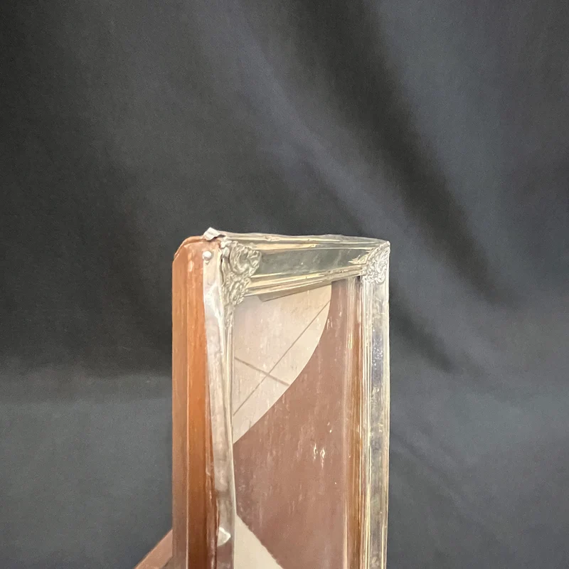 Portarretrato de madera y lámina de plata 925 repujada s.XX 15x20 cm