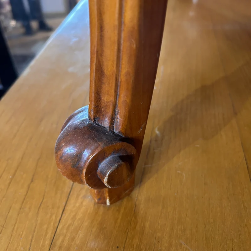 Mesa de comedor francesa estilo Luis XV en citronnier marquetería parquet tres medidas