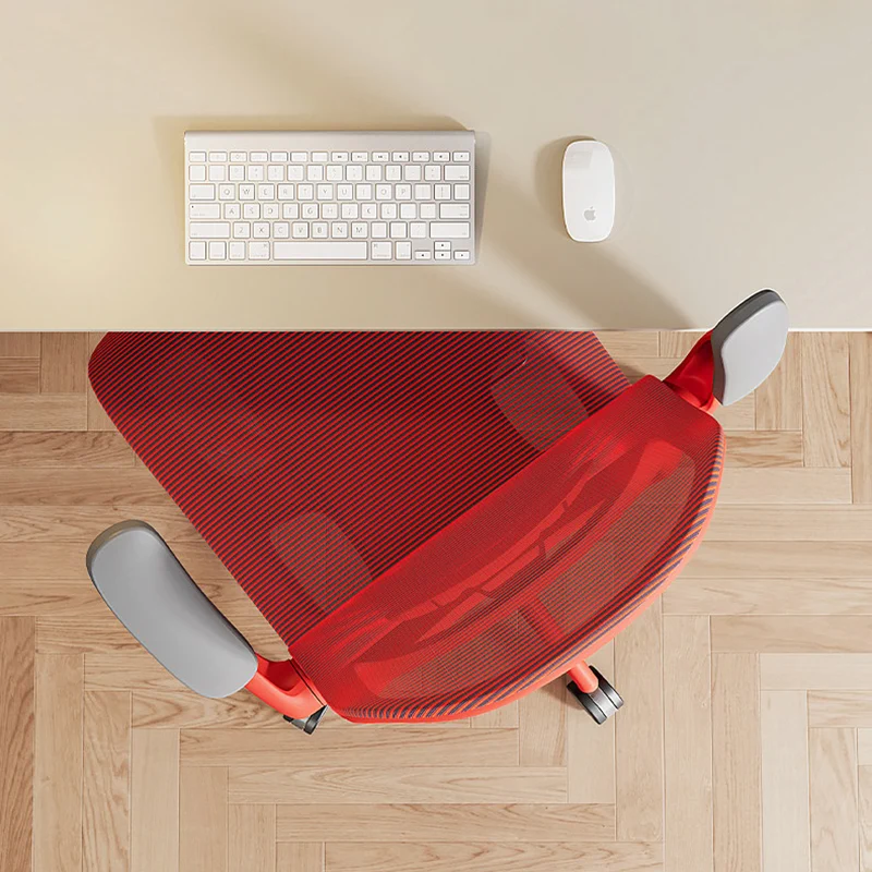Modern Minimalist PP & Mesh Adjustable Height Swivel Desk Chair With Flip-Up Arms And Wheels For Home Office