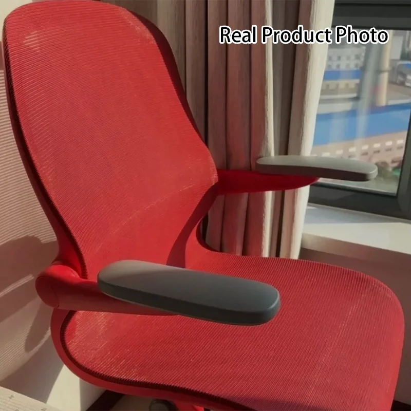 Modern Minimalist PP & Mesh Adjustable Height Swivel Desk Chair With Flip-Up Arms And Wheels For Home Office