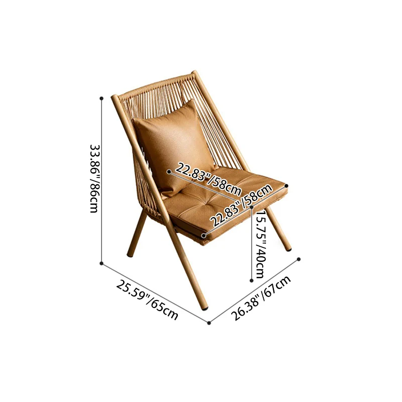 Modern Minimalist Aluminum PE Rattan Weaving Open-Weave Accent Chair With Backrest For Balcony & Garden
