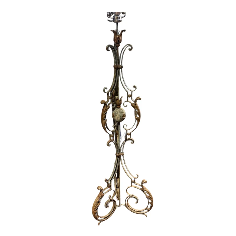 French wrought iron floor lamp, 1940s