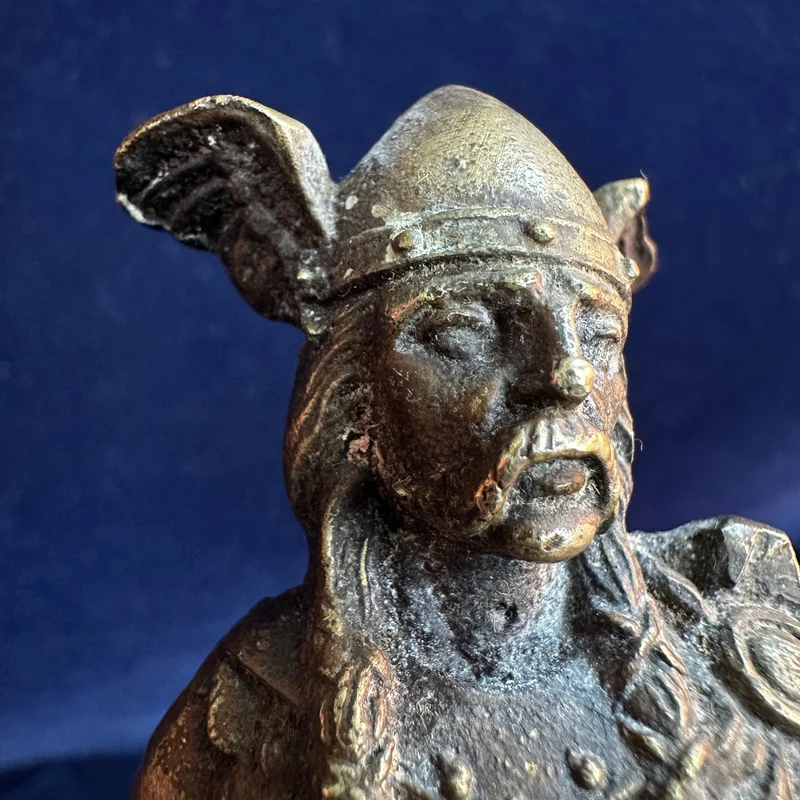 Set of bronze Viking warrior statuettes from the early 20th century
