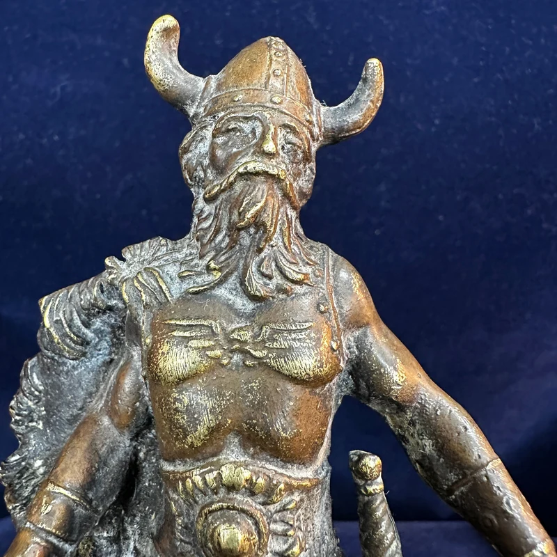 Set of bronze Viking warrior statuettes from the early 20th century