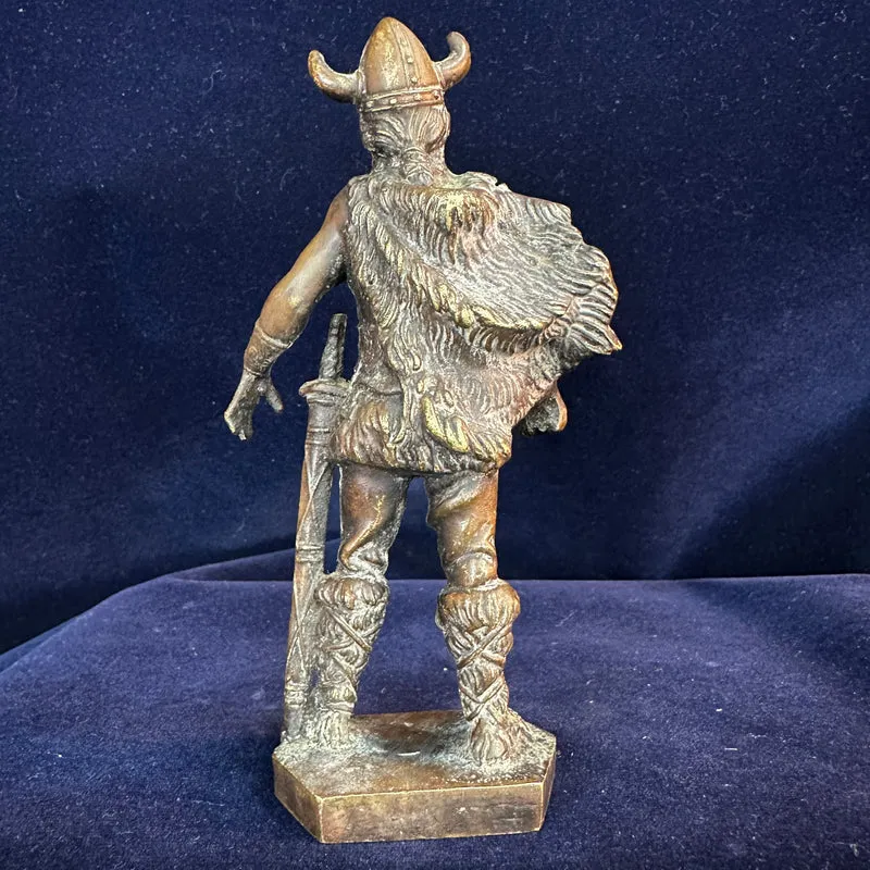 Set of bronze Viking warrior statuettes from the early 20th century