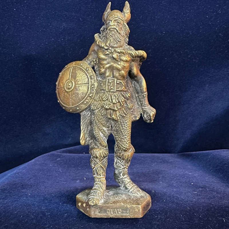 Set of bronze Viking warrior statuettes from the early 20th century