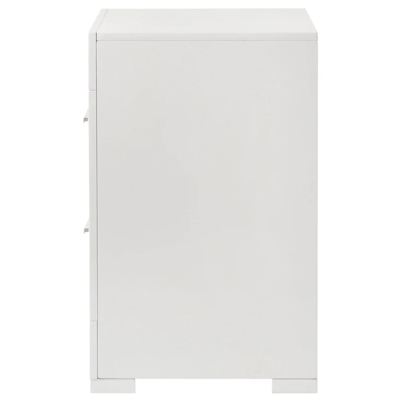 Coaster Furniture Ives 224942 2-Drawer Nightstand Bedside Table - White High Gloss