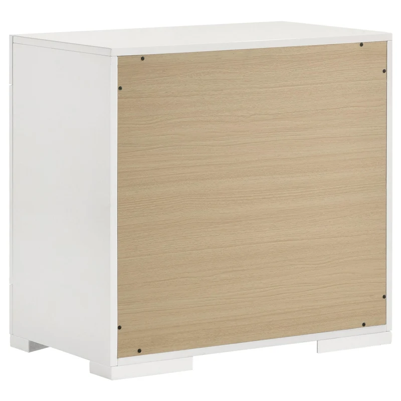 Coaster Furniture Ives 224942 2-Drawer Nightstand Bedside Table - White High Gloss