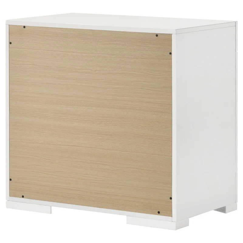 Coaster Furniture Ives 224942 2-Drawer Nightstand Bedside Table - White High Gloss
