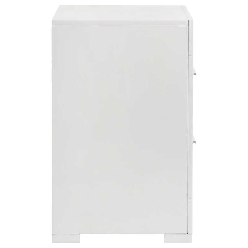 Coaster Furniture Ives 224942 2-Drawer Nightstand Bedside Table - White High Gloss