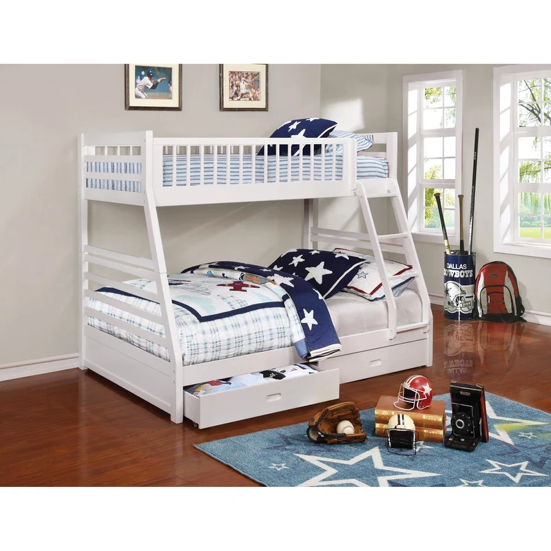 Coaster Furniture Ashton 460180 2-Drawer Wood Twin Over Full Bunk Bed - White